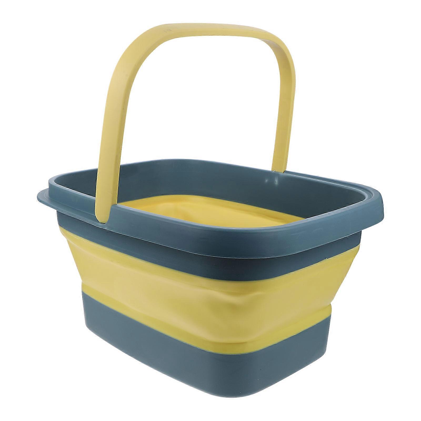 Multi Purpose Foot Barrel Foot Soak Bucket For Home Use Blue 44.50X34.00X23.00CM TPE Material Folding Design 1Pcs
