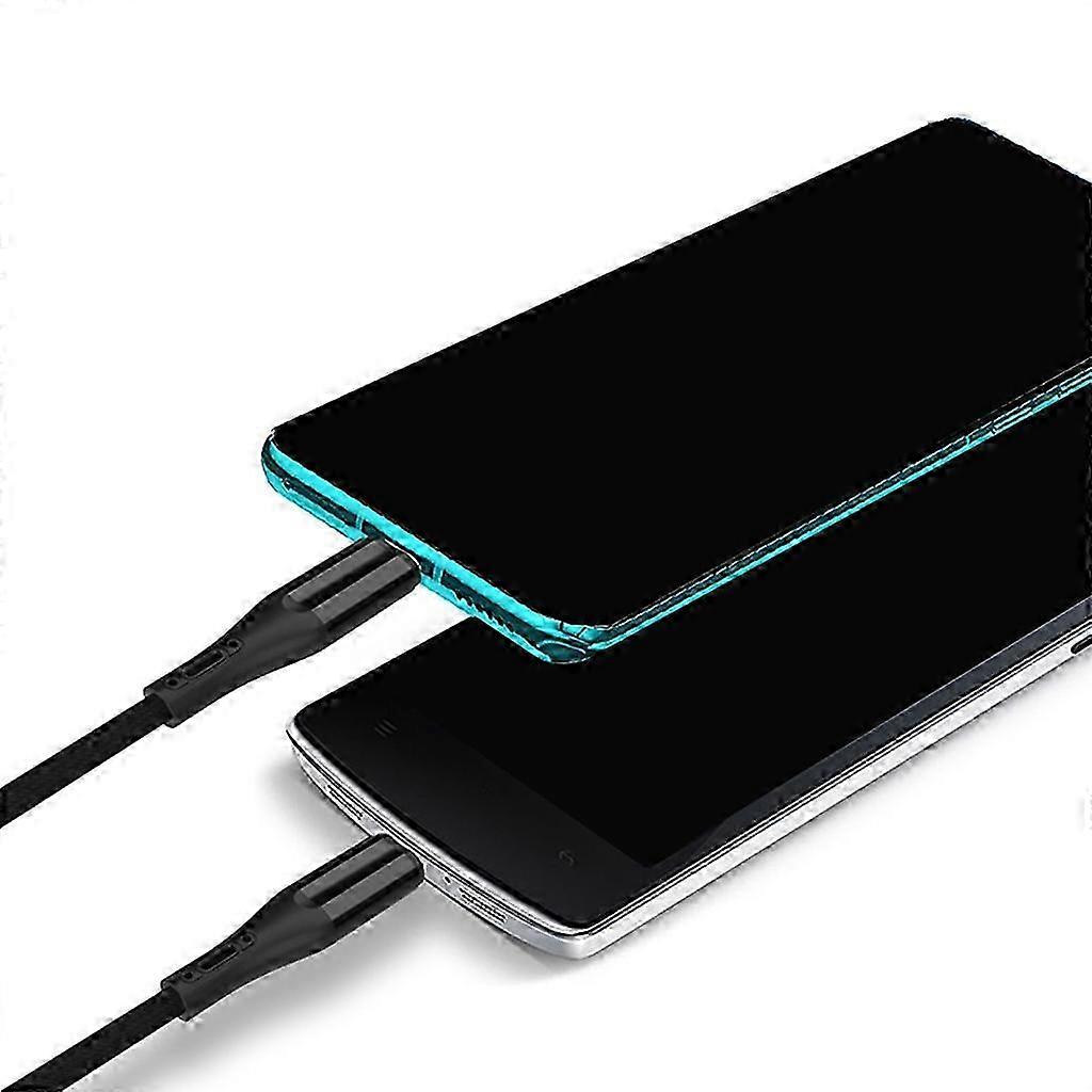 USB C to Micro USB Cable 2m Nylon Braided Fast Charging Data Sync Cord