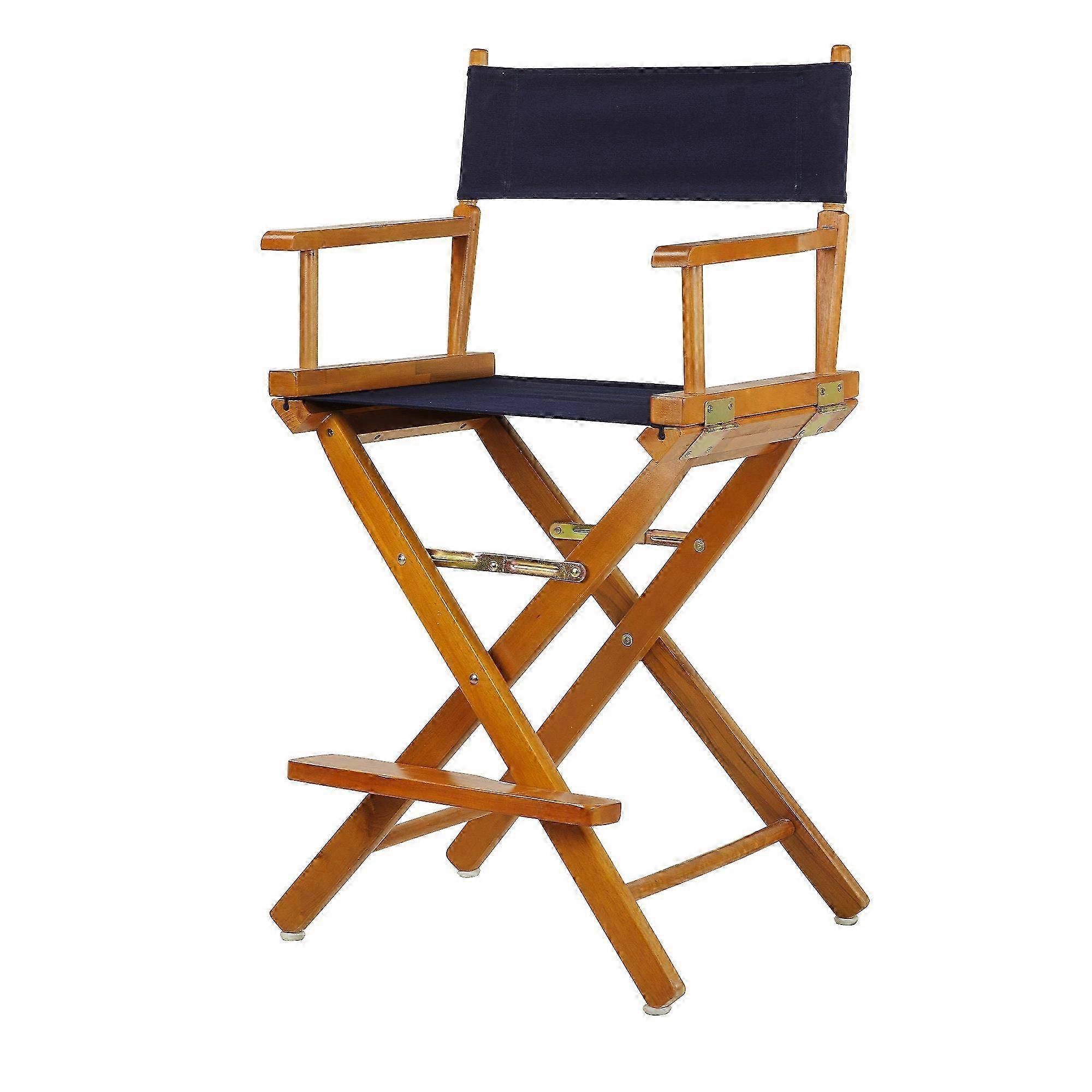 24 Counter Height Director's Chair with Honey Oak Frame and Navy Canvas
