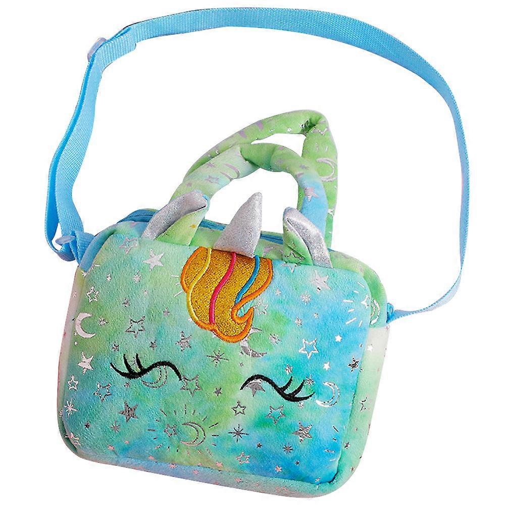 Shoulder Bag For Kids Cartoon Unicorn Crossbody Bag Everyday Use Tie-dye Fabric 21X18CM Sturdy Construction 1Pcs