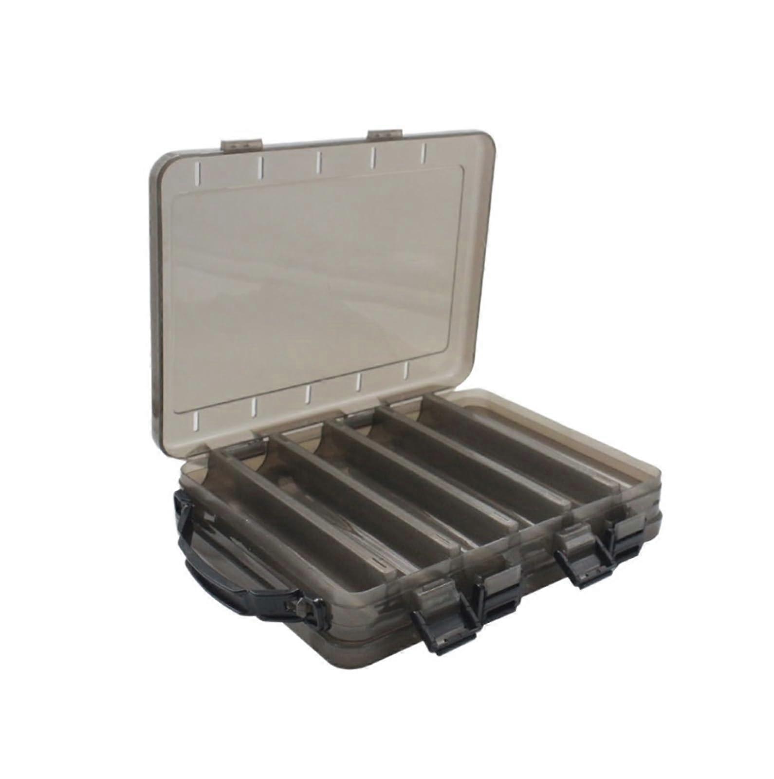 Angelbox Fishing Tackle Box, Transparent Lure Box With Visible Compartments, Drainage Hole, Tool Organizer 18x27x4.5 cm