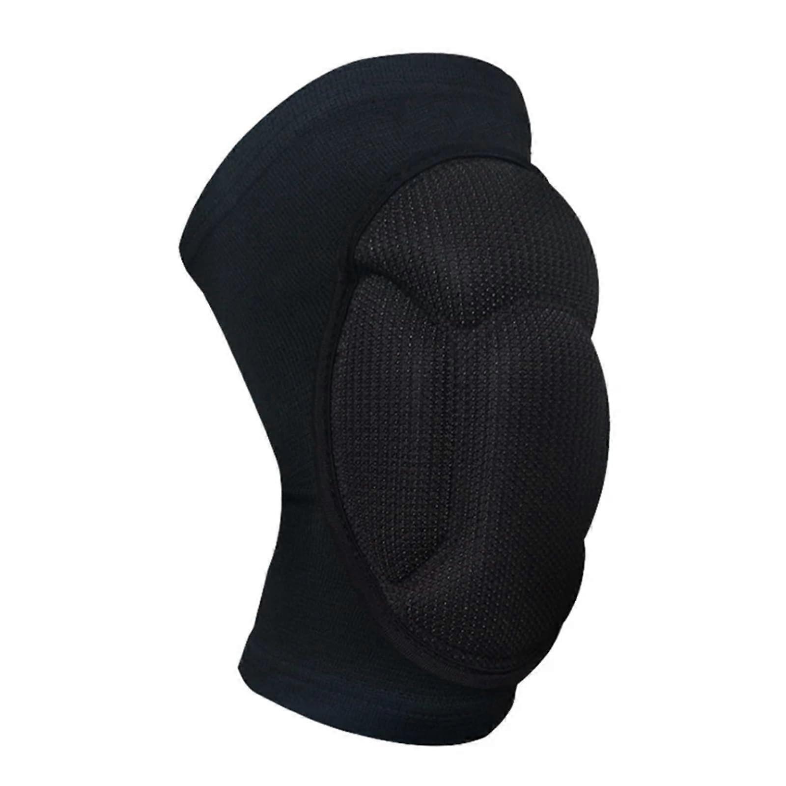 厚みのあるスポーツニーパッドメンズ弾性ニーパッドフィットネスバスケットボールブレースブラック