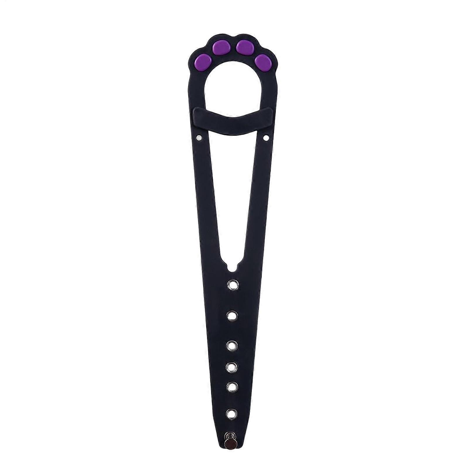 Cat door latch, cute pet door strap in the shape of a cat Install the quick and flexible latch strap for cats, keeps dogs out of the litter box Gray