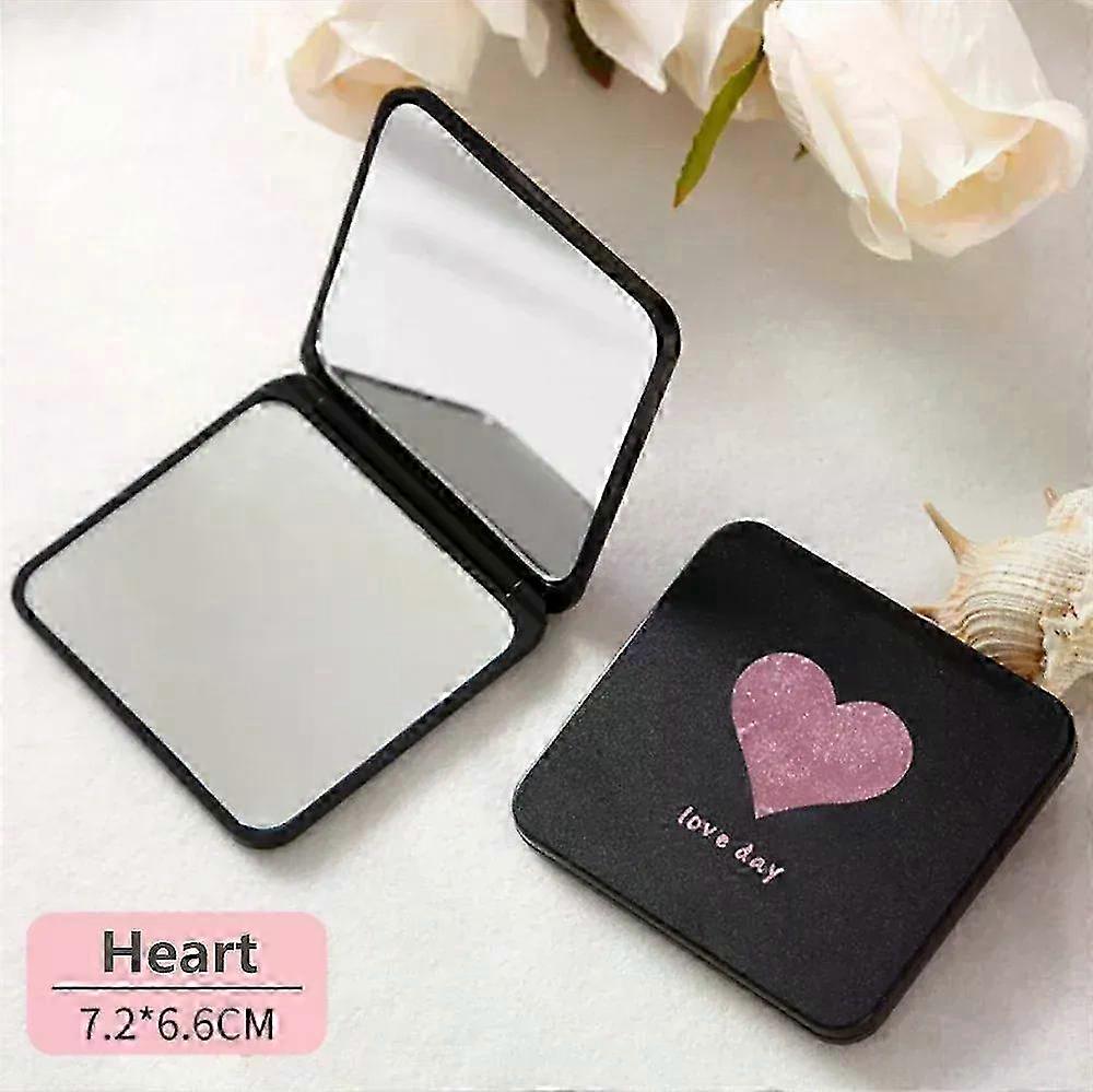 Portable Double-sided Compact Makeup Mirror - Foldable Mini Square Vanity Hand Mirror