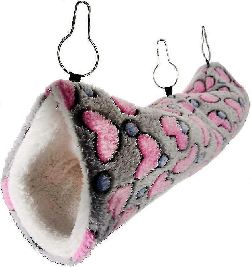 Hanging Tunnel Toy Hammock Bedding Accessories Shaped Nest for Small Pets like Guinea Pigs, Hamsters, Ferrets, and Squirrels Gray