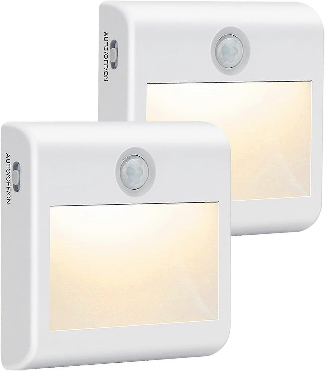 2-Piece Motion Sensor Night Light, Stick-On, Battery Powered, Indoor Motion Sensor Light, Natural White [Energy Class A](AAA)