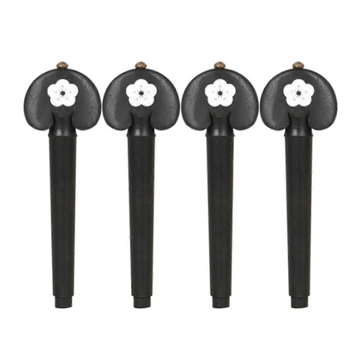 4/4 Cello String Knob Cello Pegs Ebonewood Hand String Shaft Hand-Carved White Shell Violin Shaft Non-Slip Knob