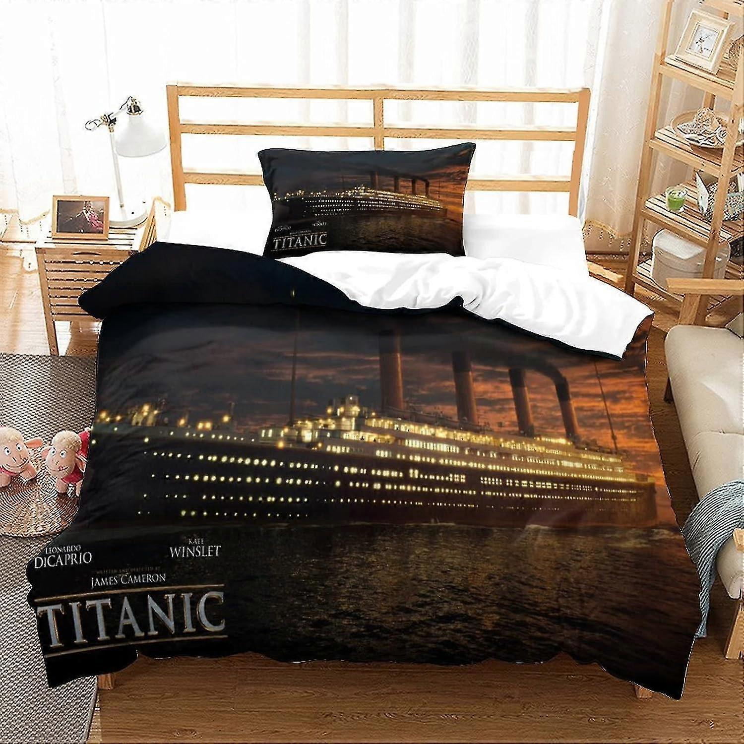 Luxury Multi-Color 3D Printed Duvet Cover Set for Movie Lovers, Soft Microfiber with Zipper Closure Ties