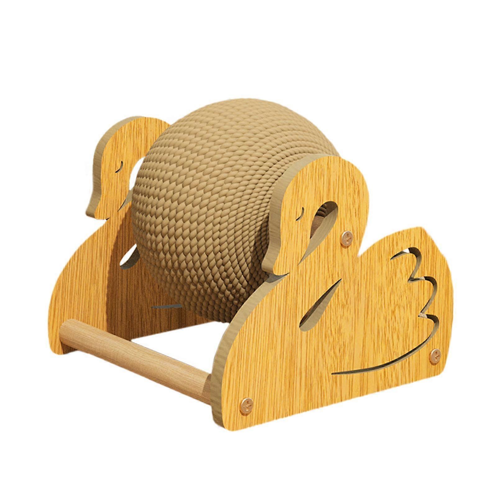 Cat Scratching Ball with Stable Stand Solid Wood Frame Interactive Cat Toy