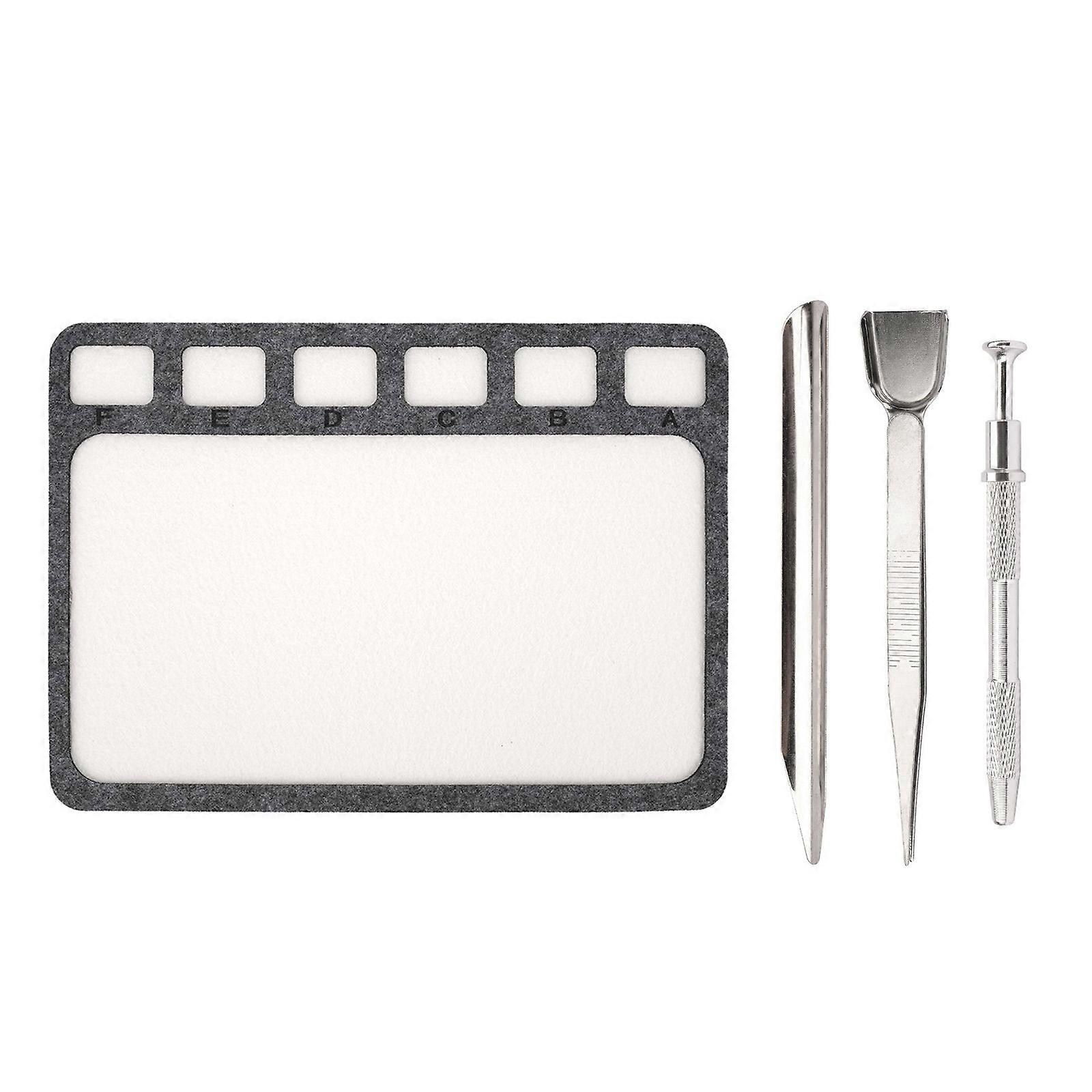 Set Of 3/4 Beading Accessories Includes Felt Mat With 6 Grids Stainless Scoops Bead Craft Mat For Craft Jewelry Making