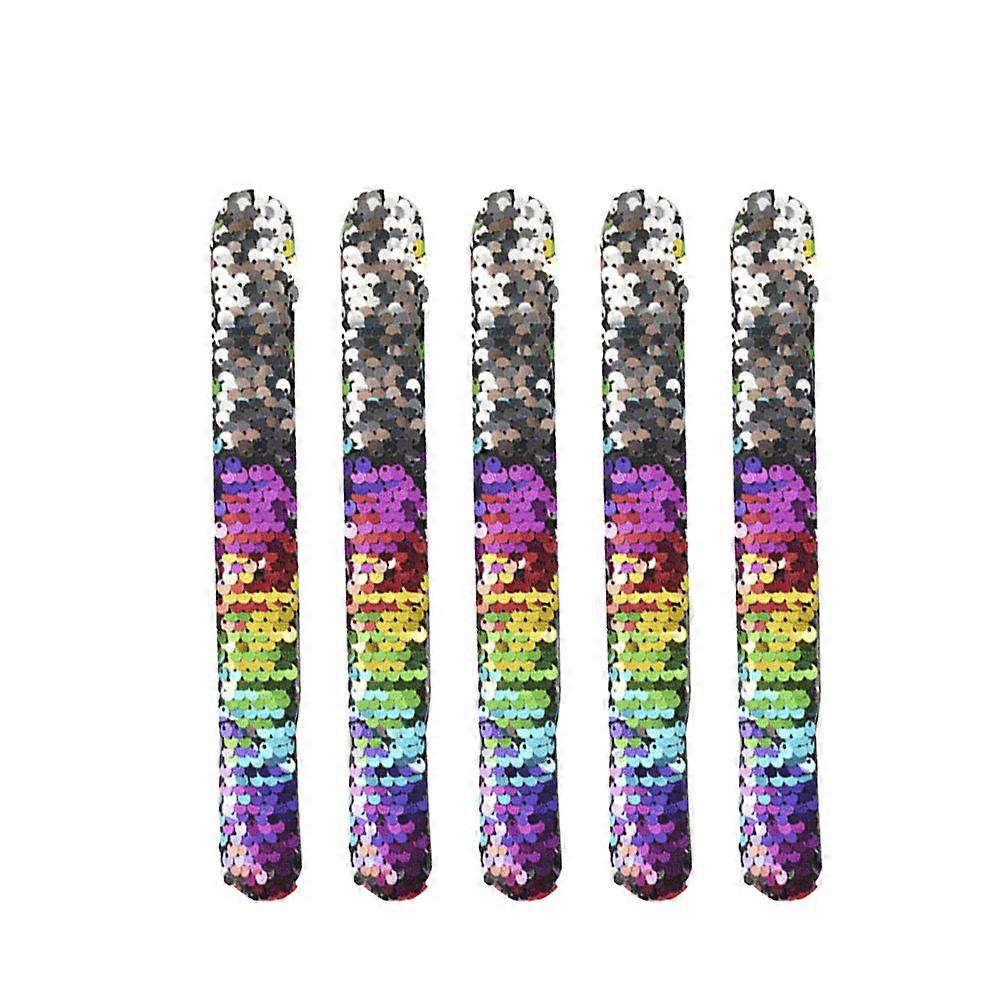 Snap Bracelets Kids Mermaid Round Shape Party Wearing Stage Performance Easy to Take Off and On 5Pcs