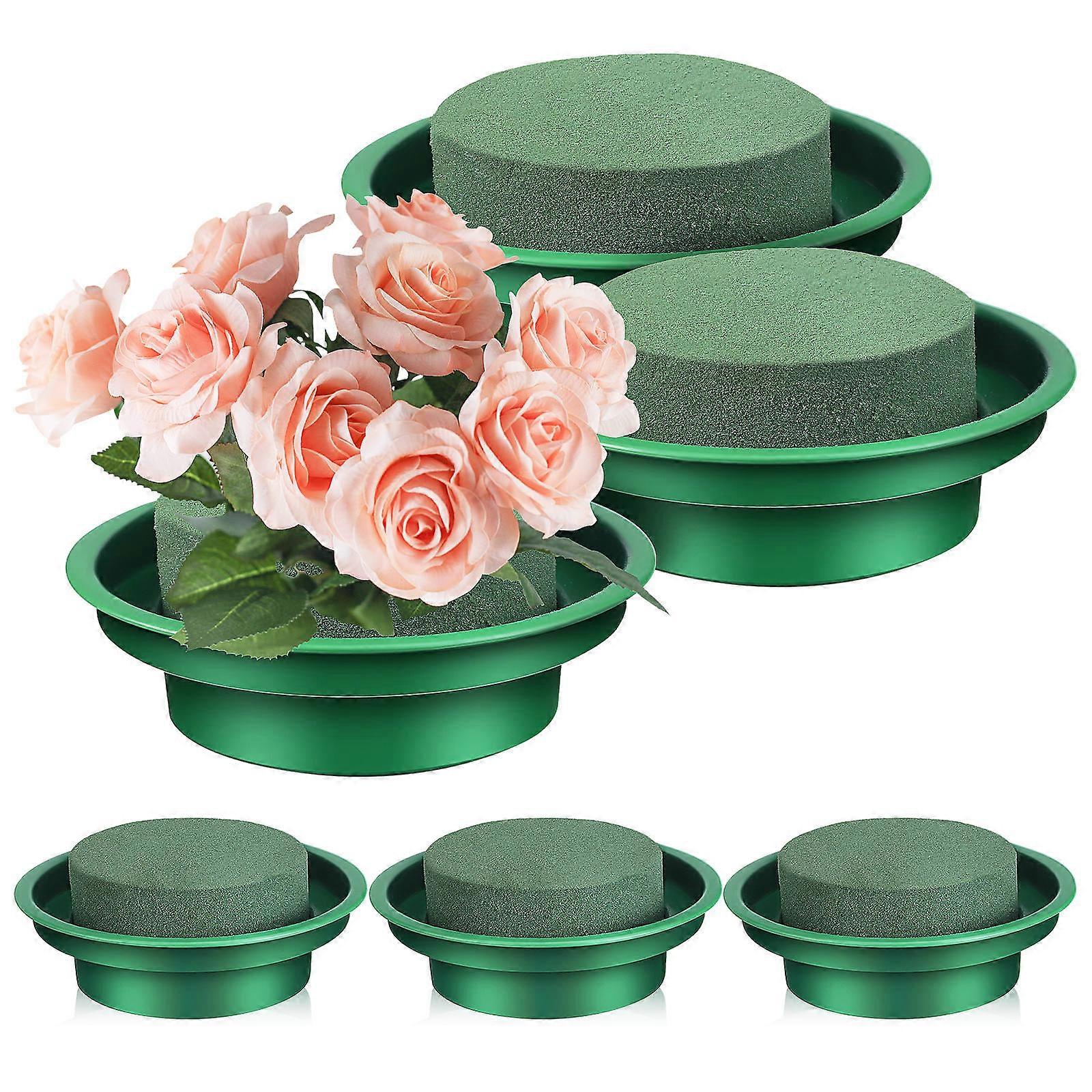 6pcs Floral Foam Round Blocks for Fresh & Artificial Flower Arrangements – Versatile Crafting Supply for Weddings, Parties & Home Decor, Easy to