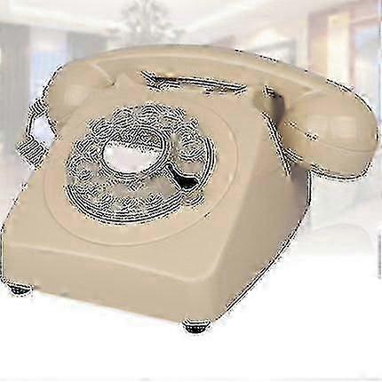 ロータリーダイヤル電話レトロな昔ながらの固定電話、金属製のベルとリダイヤル機能を備えたクラシックなコード付き電話、家の装飾 - KC