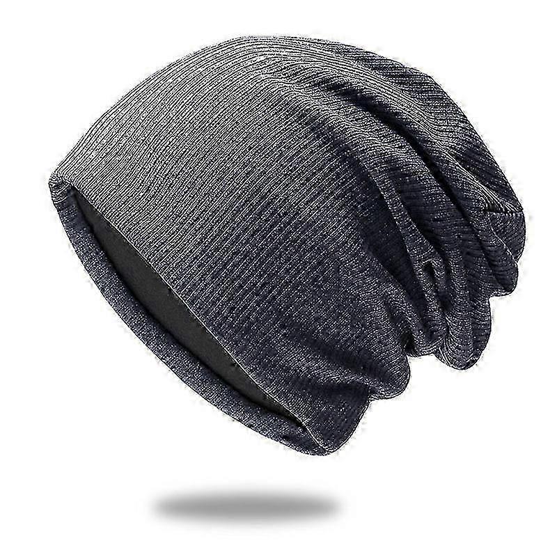 Bean-Style Elastic Hat for Men and Women in Glue Blue