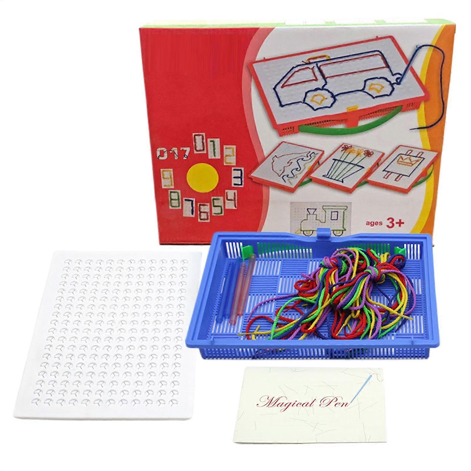 Weaving Kit for Kids, Colored Ropes Arts and Crafts Set, Easy-to-Use Drawing Board, Educational Creativity Tool