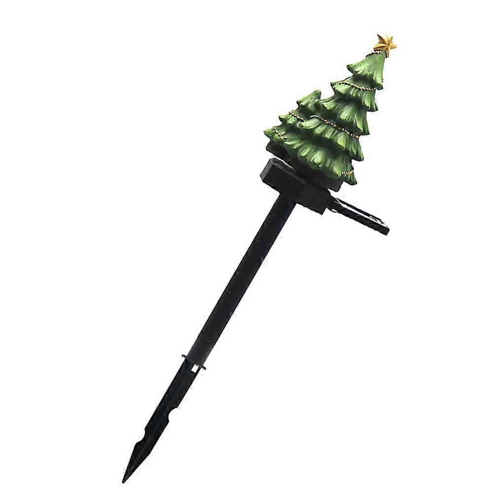 1Pc Christmas Tree Solar Powered Light for Yard and Lawn Inserting Green