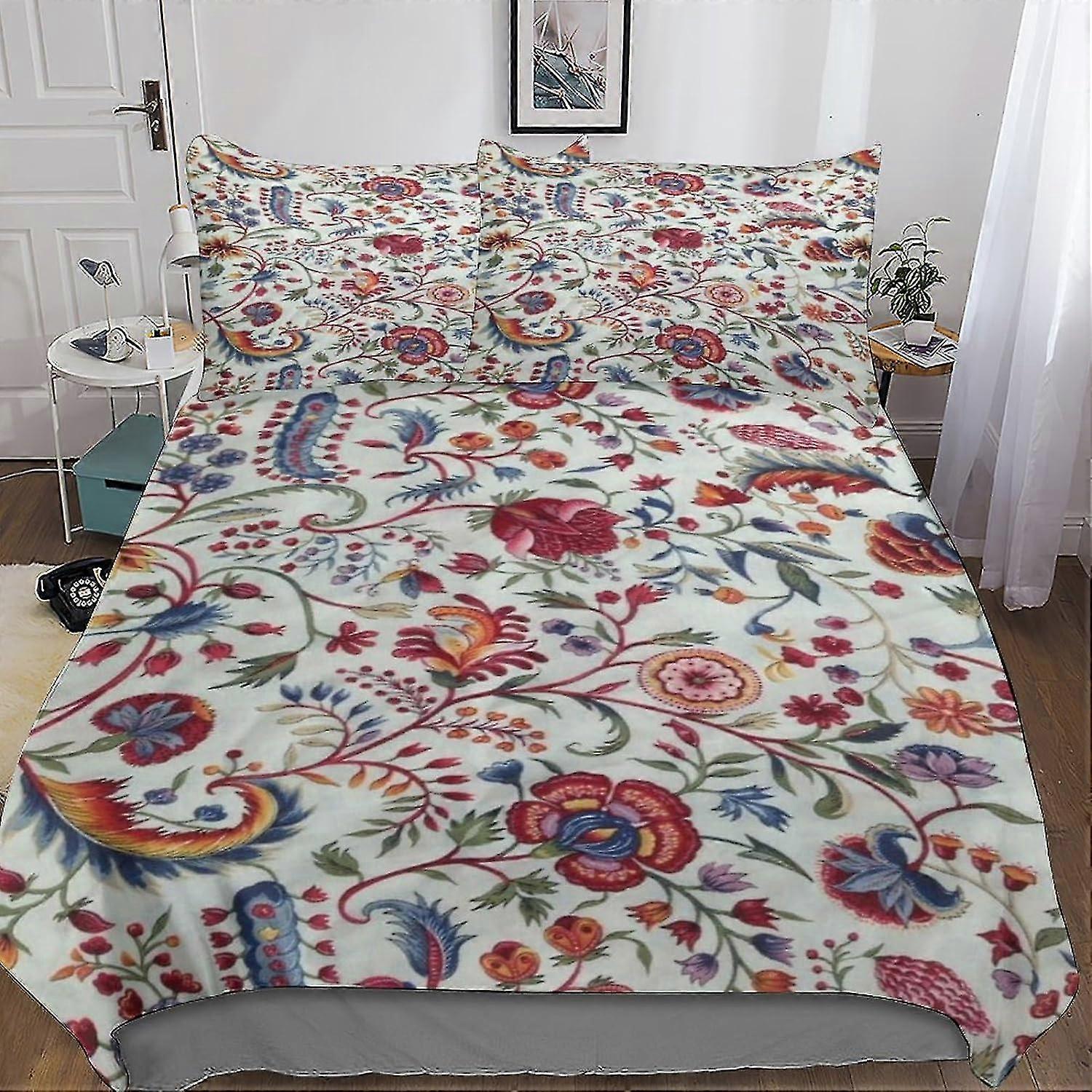Vintage-Inspired Children��s Bedding Set with 3D Printed Floral Duvet Cover for Boys and Girls