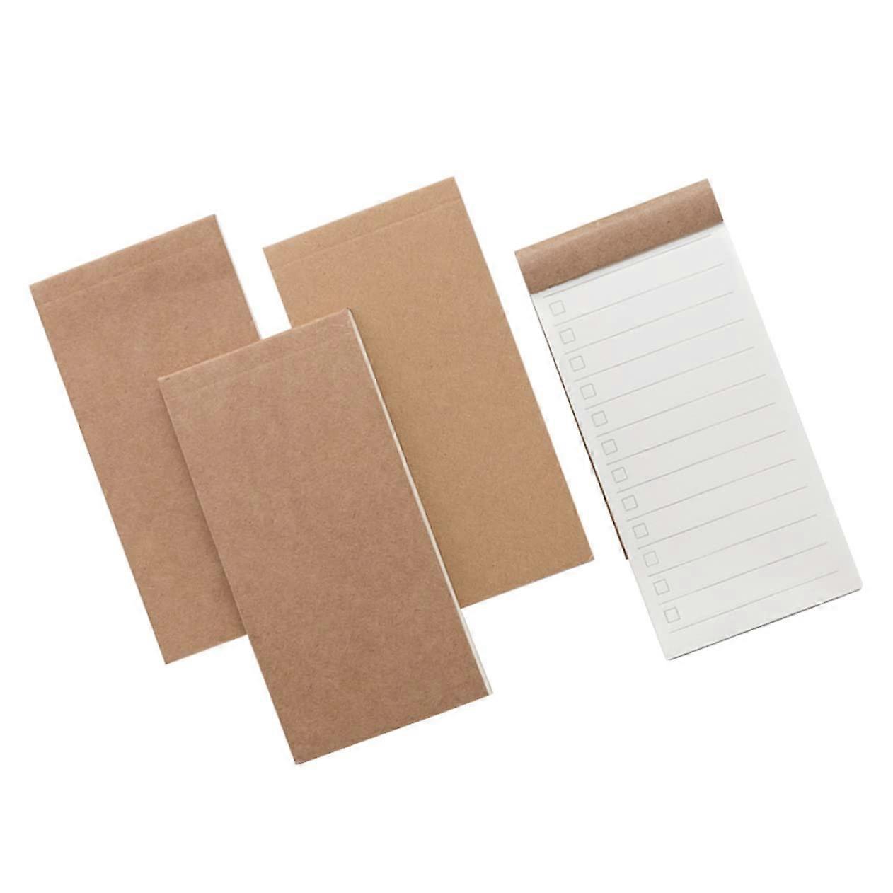 4-Pack Kraft Paper Notebooks for Work, Lined Memo Notepad, Desk Planner Notebooks, Office Organizer Notes