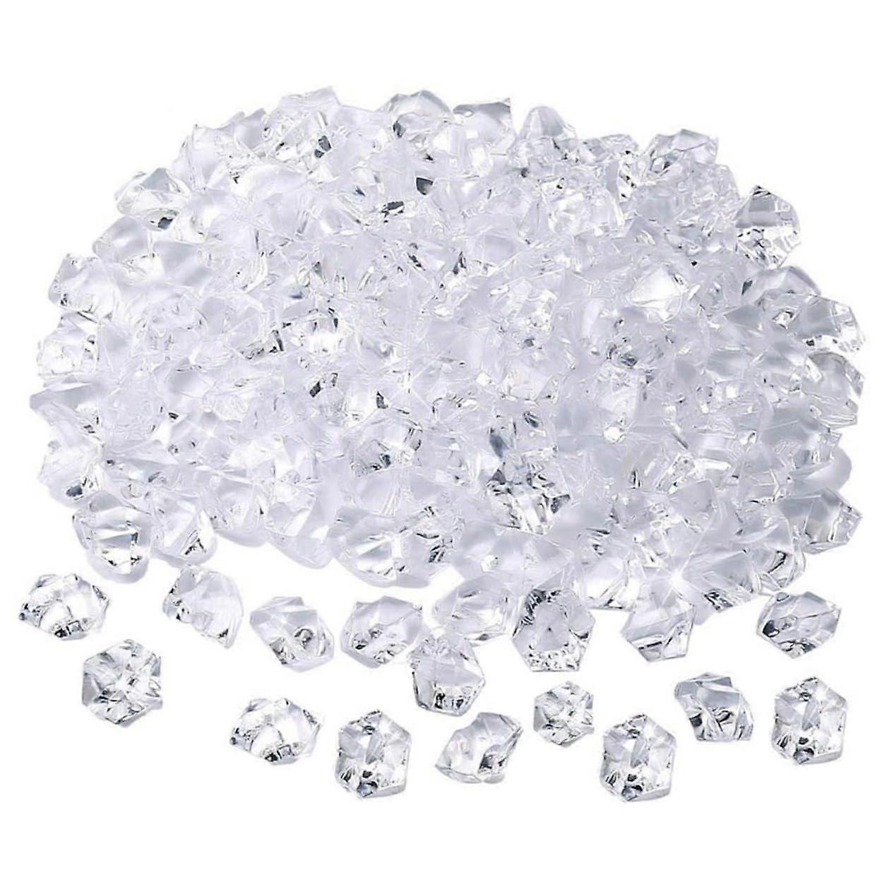 5x7mm White Decorative Stones for Aquariums, Artificial Crystal Rocks for Fish Tanks and Planters, Transparent Decor