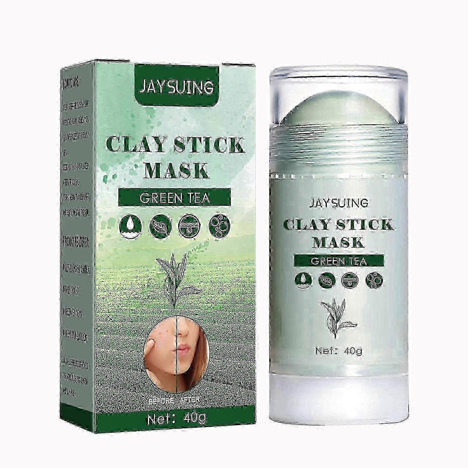 Jaysuing Clay Stick Green Tea M-ask Blackhead Remover Deep Pore Cleansing For All Skin Types