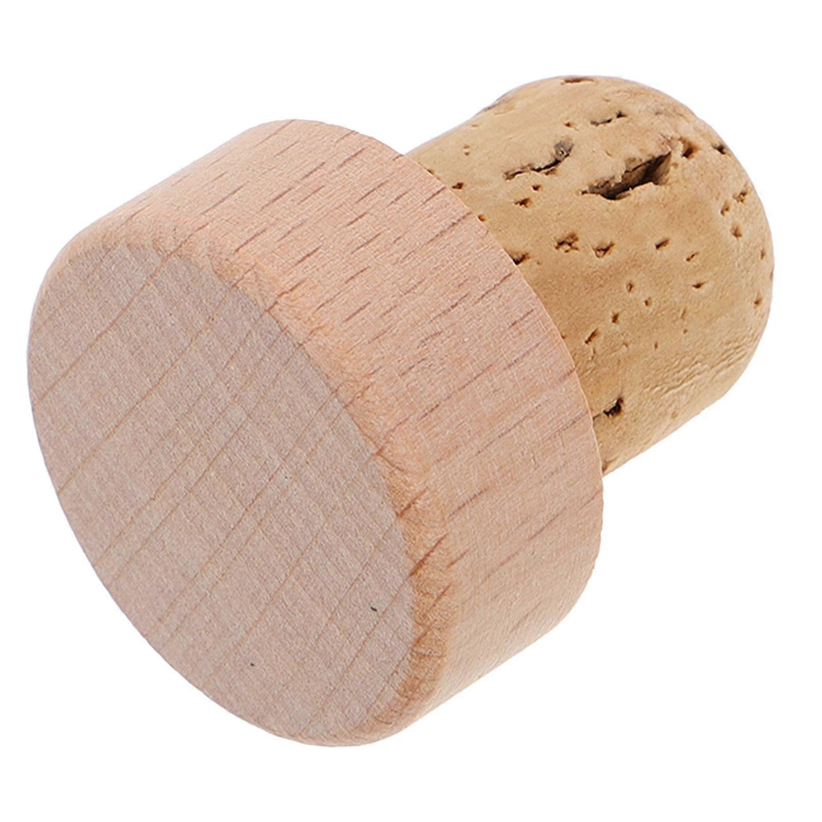 Wooden Stoppers Reusable Natural Corks for and Beer Glass Bottles Oak Plug Design