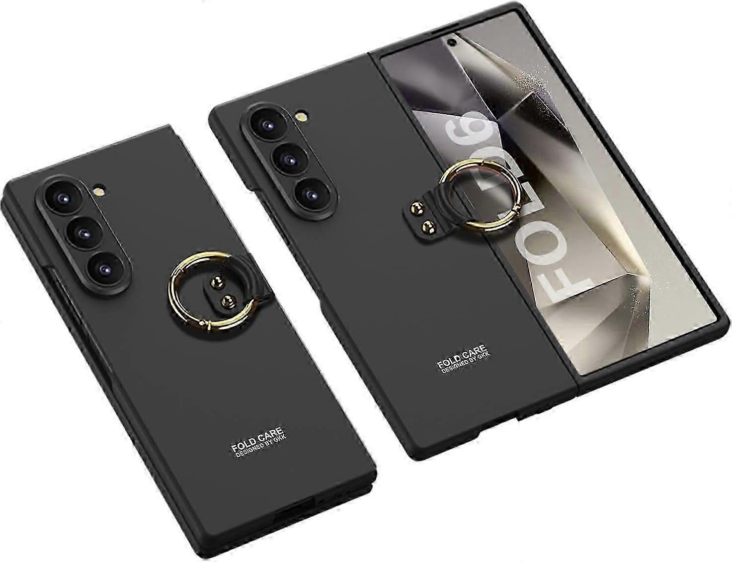 For Samsung Galaxy Z Fold 6 Case with Ring, Ultra Thin Matte PC Shockproof Protective Case For Samsung Z Fold 6 5G 2024