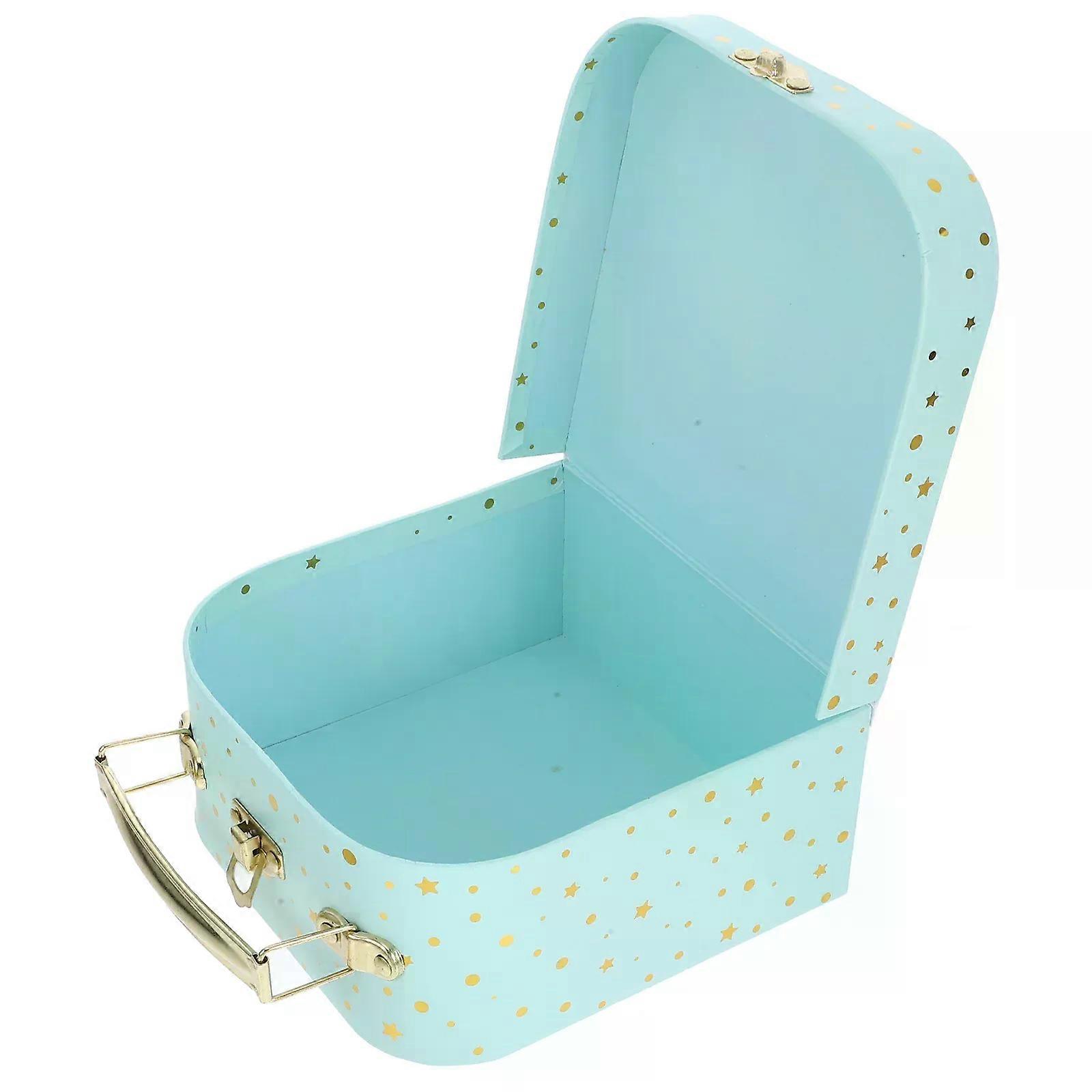 Paperboard Suitcase Multi-Functional Decorative Storage Box With Handle Portable Packaging Box Handheld Box Gift Packaging Box