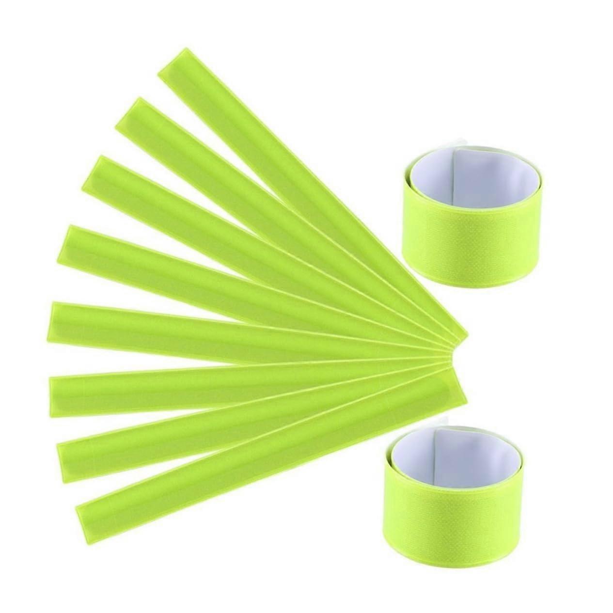 PVC Reflective Arm Bands for Night Running and Jogging, 10 Pack, High Visibility Yellow, Secure Fit for Bags and Gear