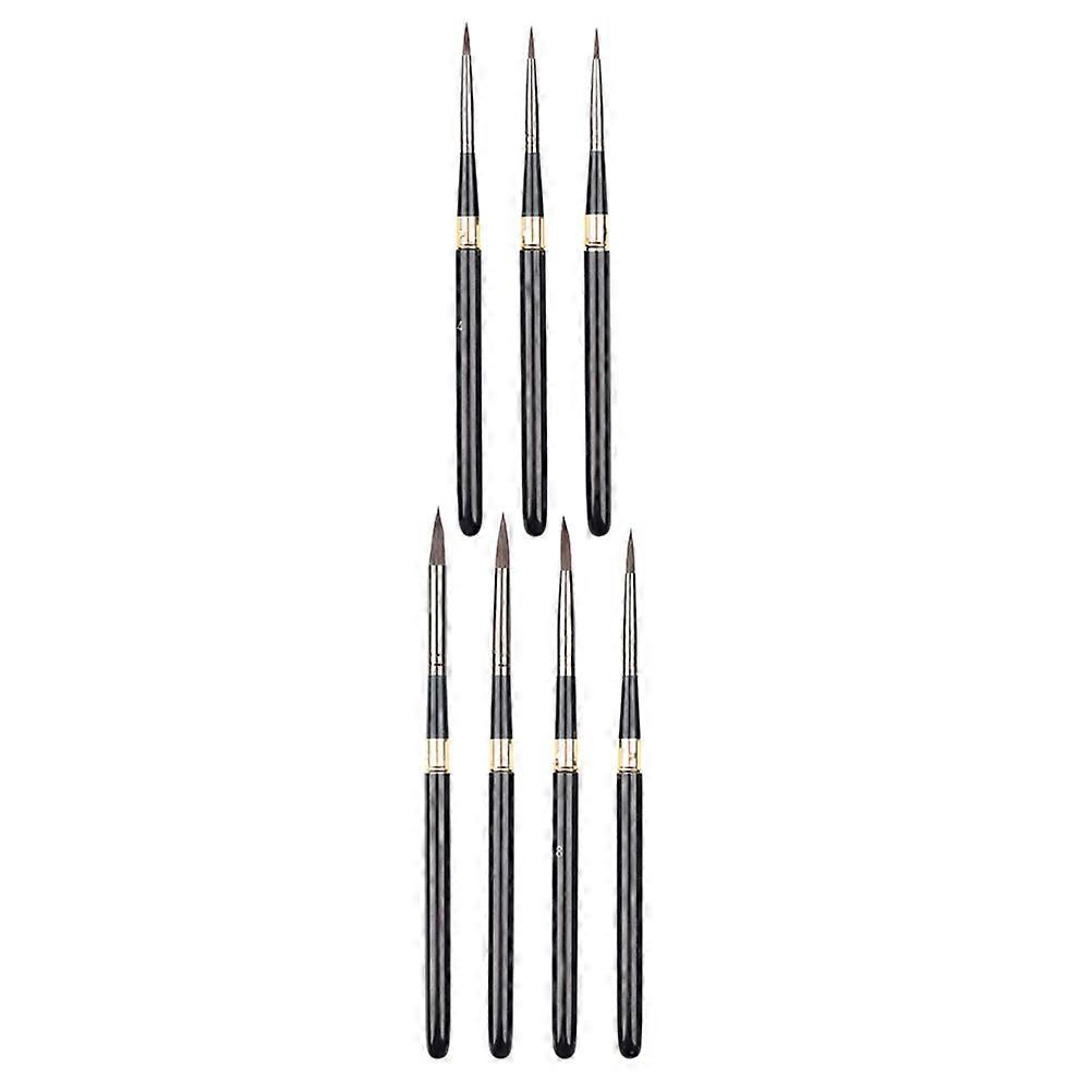 7pcs Fine Liner Artist Paint Brush Set for Watercolor & Oil Painting – Ergonomic, Lightweight & Portable with Detachable Metal Handle for School Use