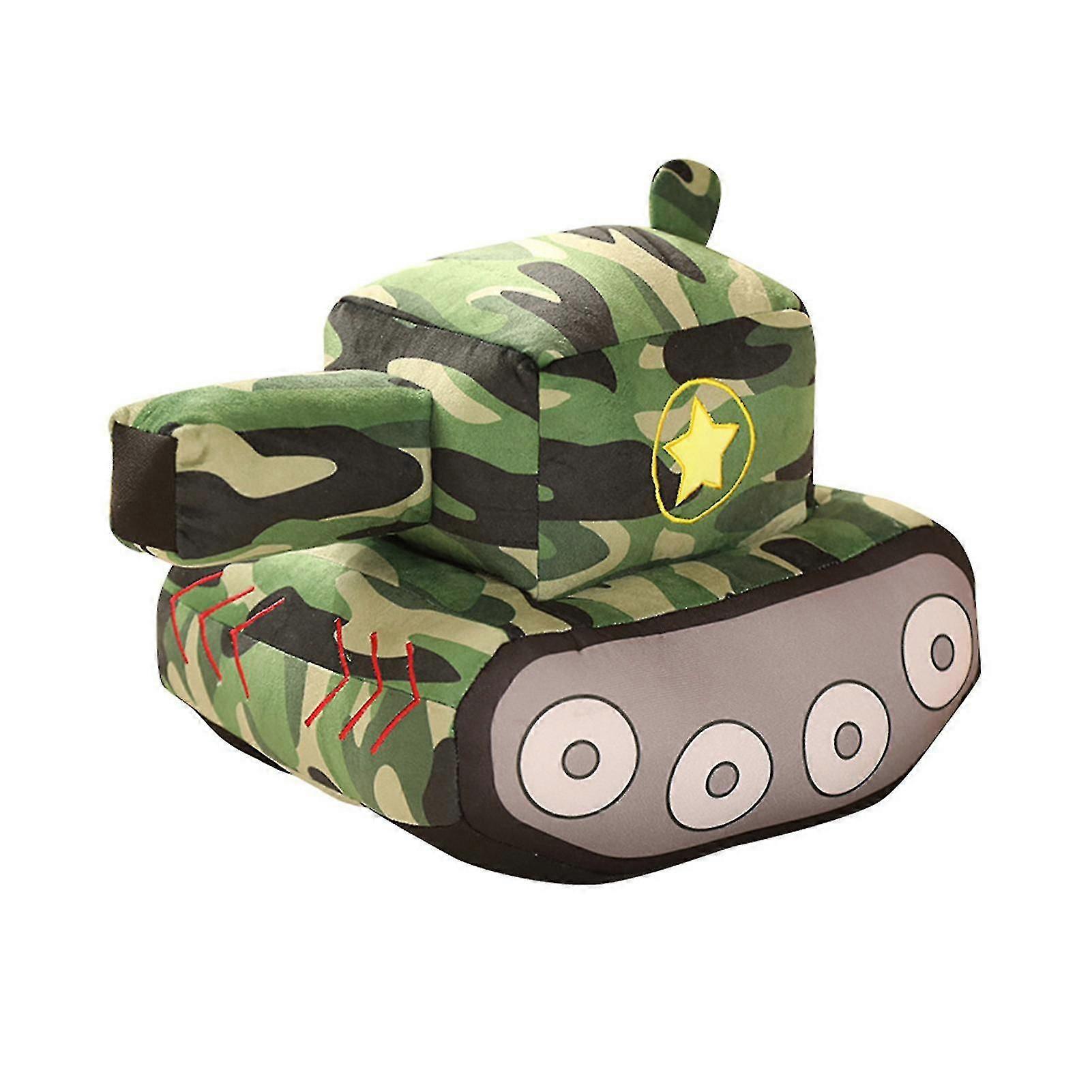 Tank Plush Toy Simulation Modeling Pentagram Pattern Camouflage Sleeping Accompany Hugging Cushion Children Plush Doll