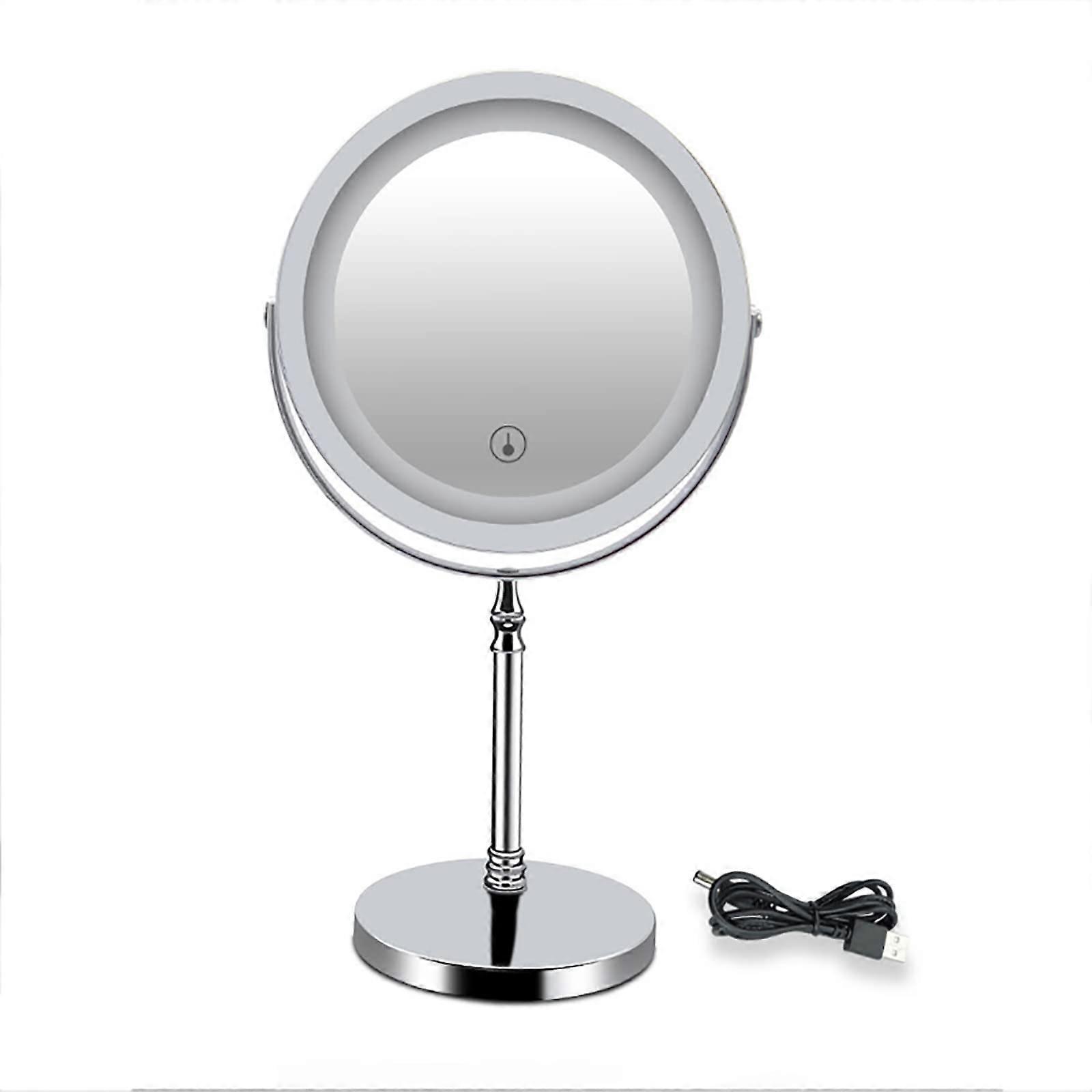 8inch Doublesided Vanity Mirror with 10X Magnification, LED Light, Touch Control