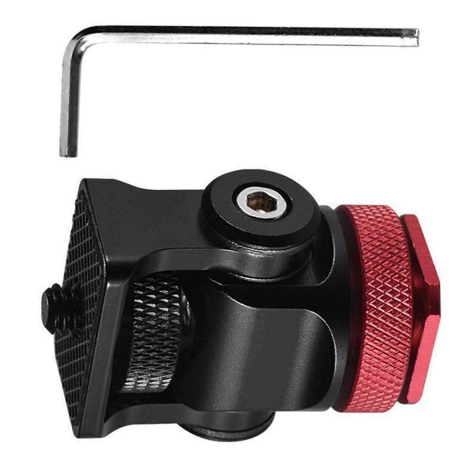 Mini Hot Shoe Stand Aluminum DSLR Camera Tripods Mount with Snails Design and Adjustable Damping for Use Red