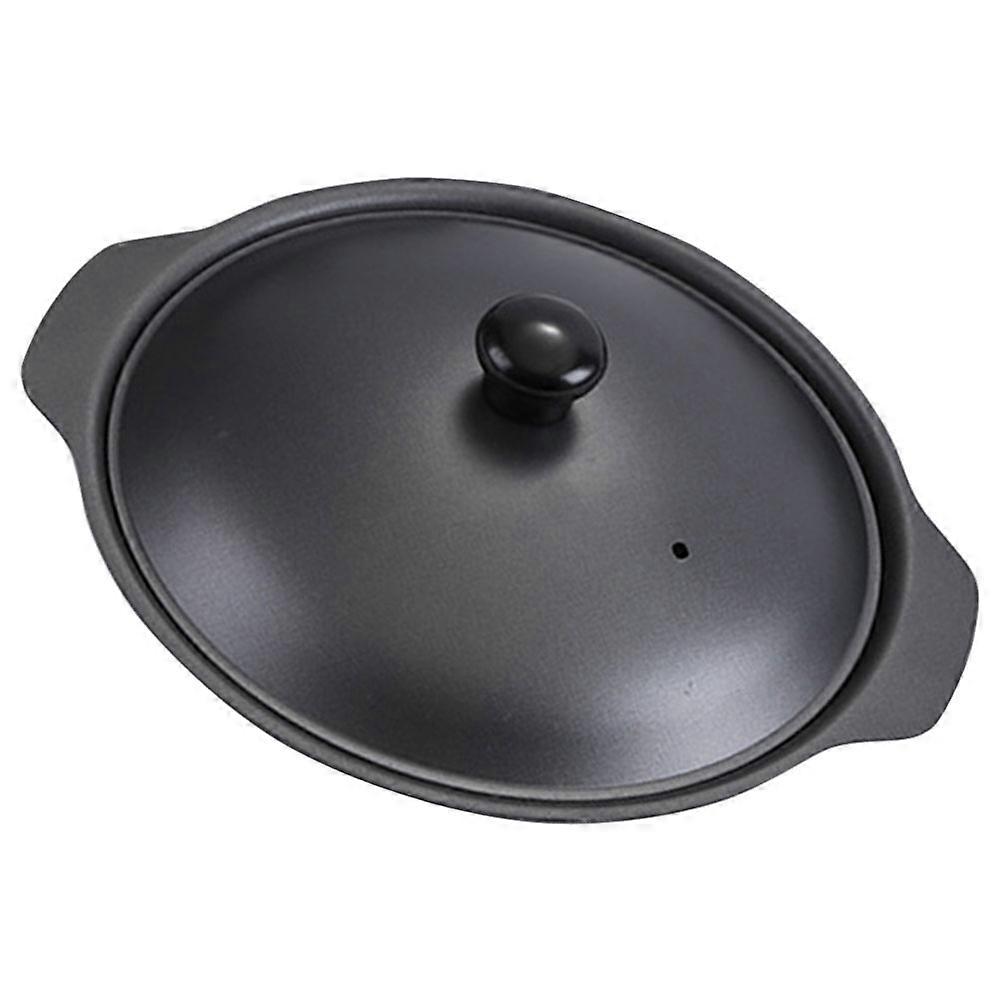 Black Iron Casserole for Home Use with Flat Bottom for Uniform Heating and Warmth Retention 9.5 Inches