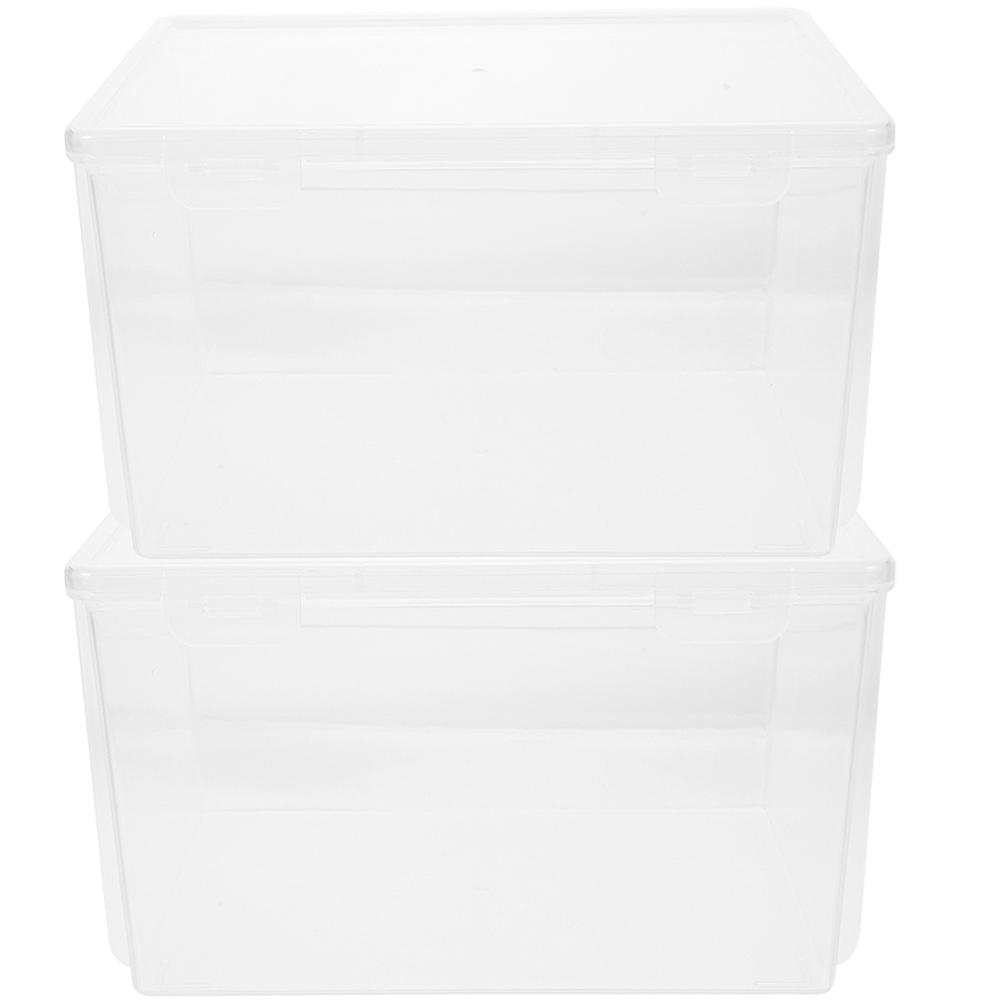 Transparent Plastic Fruit Storage Box for Home Use Keeps Food Fresh and Organized 2Pcs