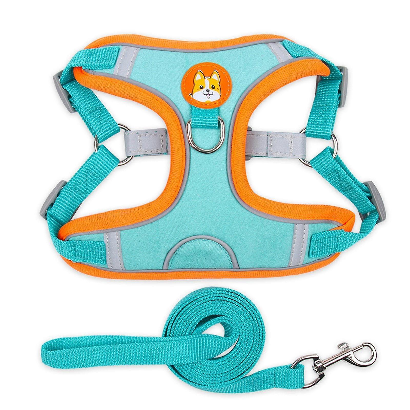 Dog Traction Rope Breathable Chest Strap Vest Type Adjustable Polyester Reflective Harness Leash Size MXL