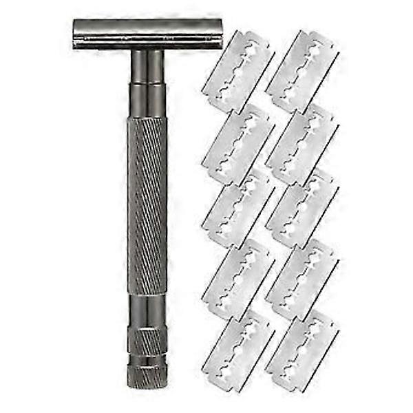 Rasoirs de sûreté réutilisables remplaçables avec lame double face en acier inoxydable, B