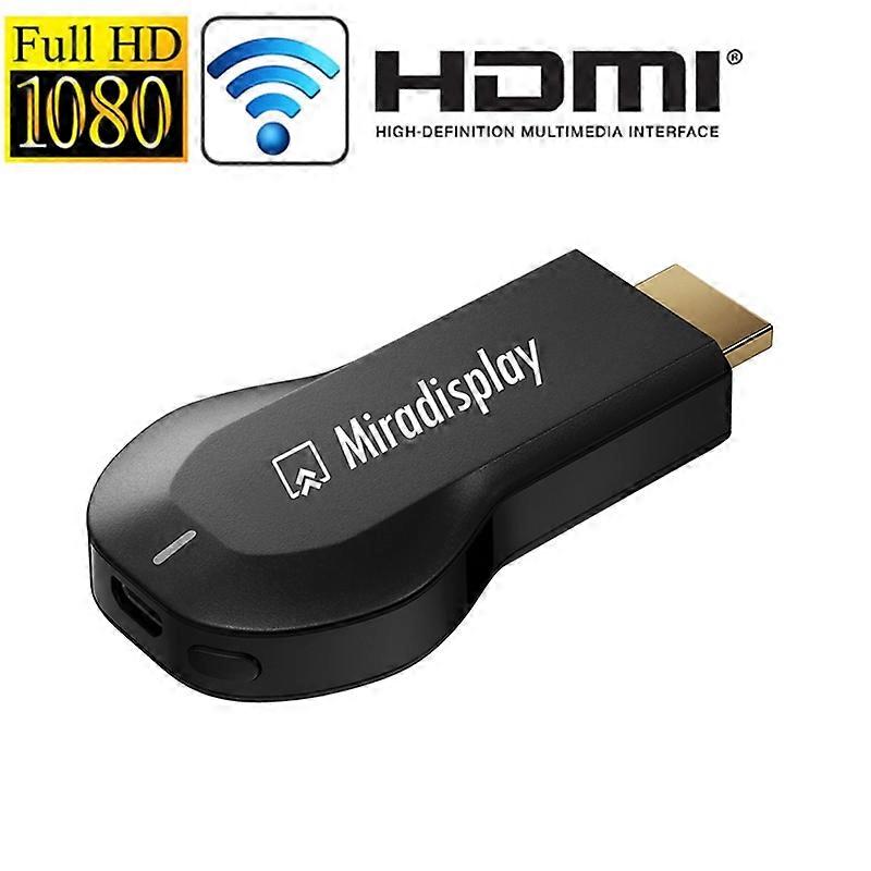 Miradisplay WiFi HDMI-skärmdongel / Miracast Airplay DLNA Display-mottagare dongel (svart)