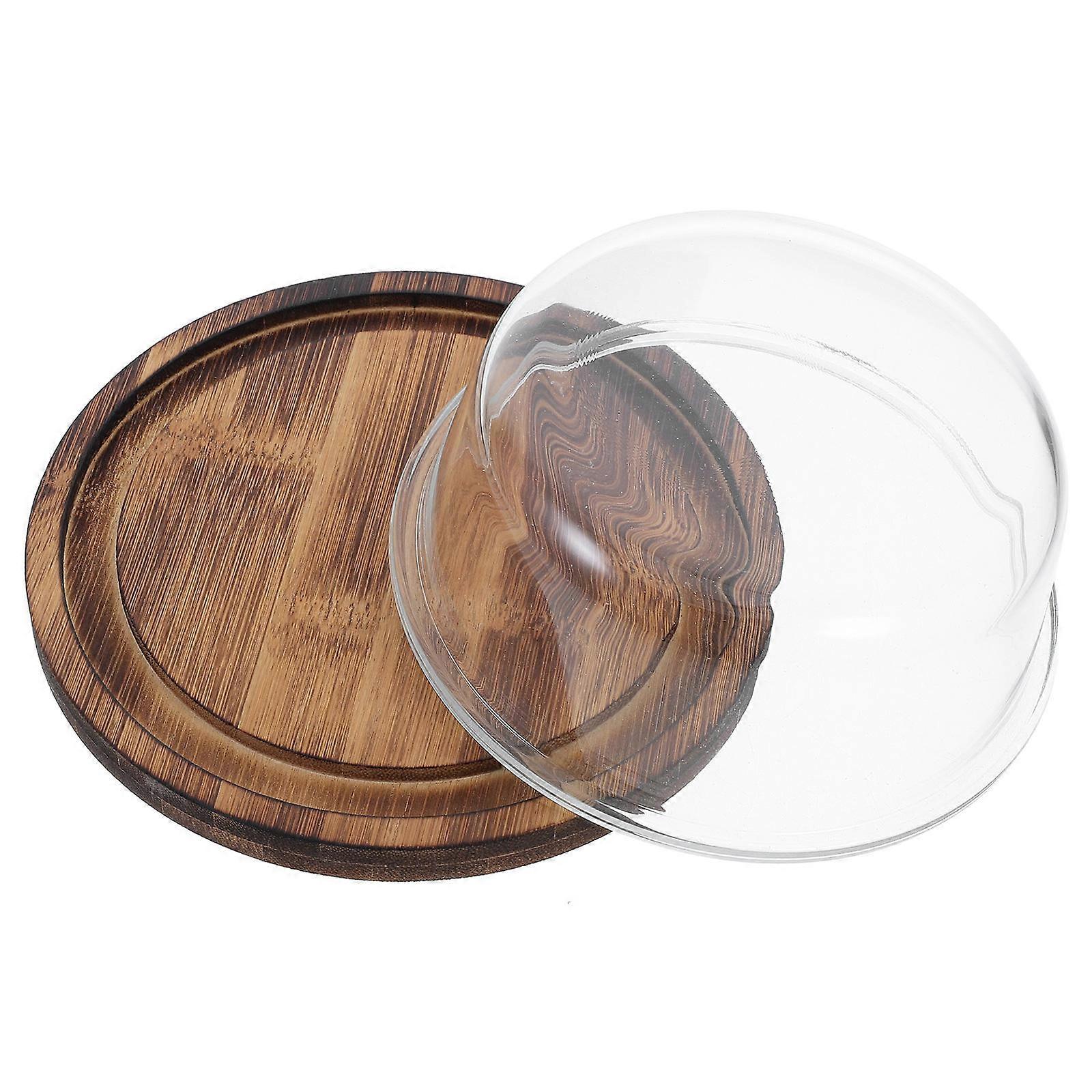 Butter Dish with Lid in Glass and Wood for Kitchen Convenient Storage Keeps Food Fresh Assorted Color