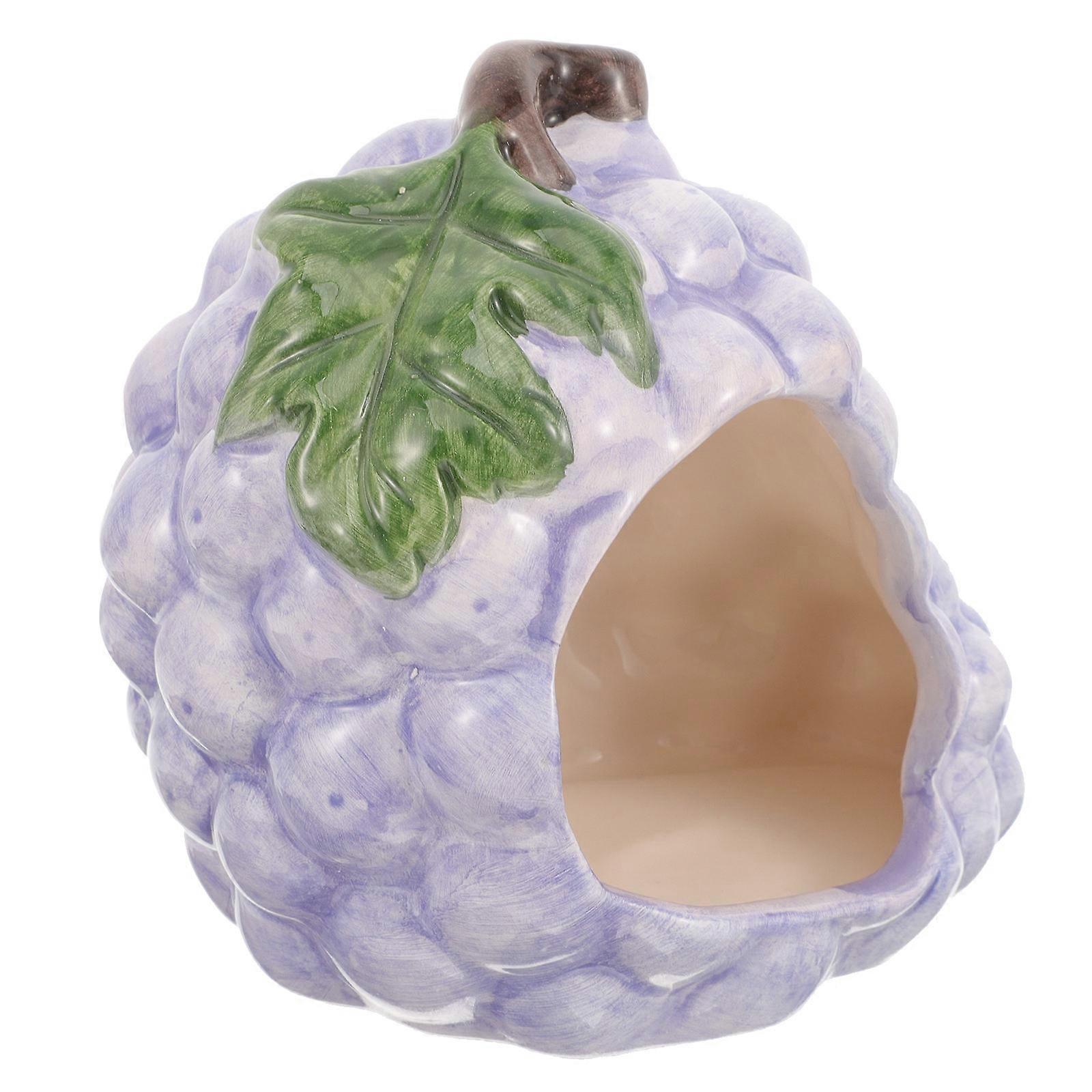 FRCOLOR Ceramic Hamster Nest in Grape Shape 1 Set Summer Cooling Hideout for Hamsters