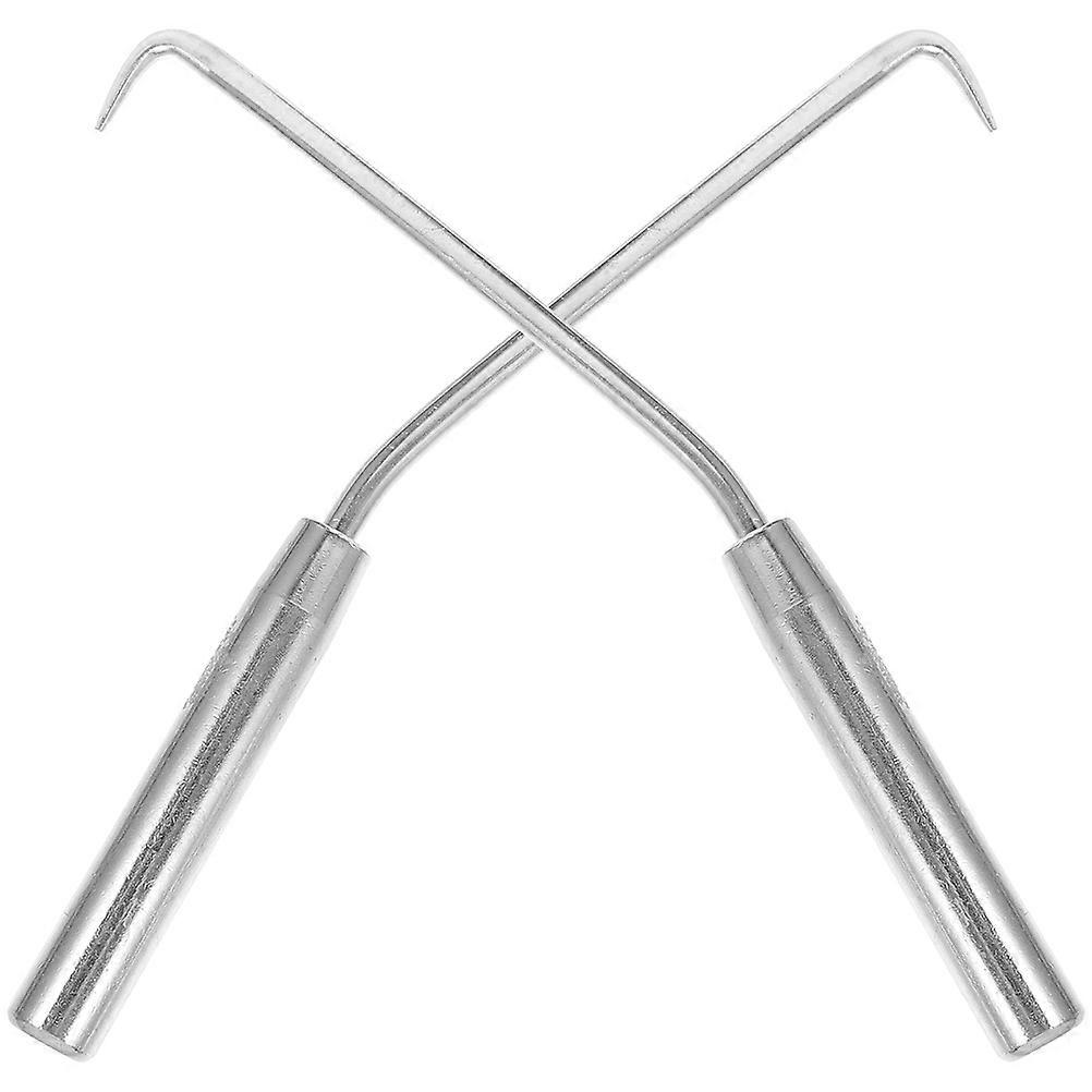 2Pcs Steel Fence Tying Hooks for Daily Use Silver Color Durable Garden Tools