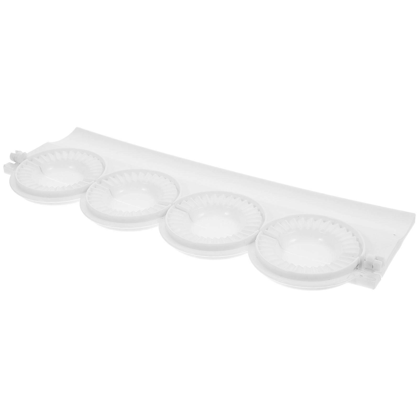 Dumpling Maker Press For Home Users Easy Cleaning 4 Holes Manual Molds White PP 1Pack