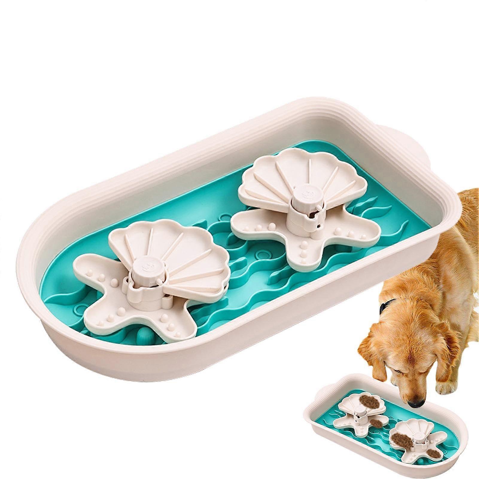 Slow Feeder Dog Bowl, Puppy Slow Feeder Bowl in Double Bowl Design for Pets