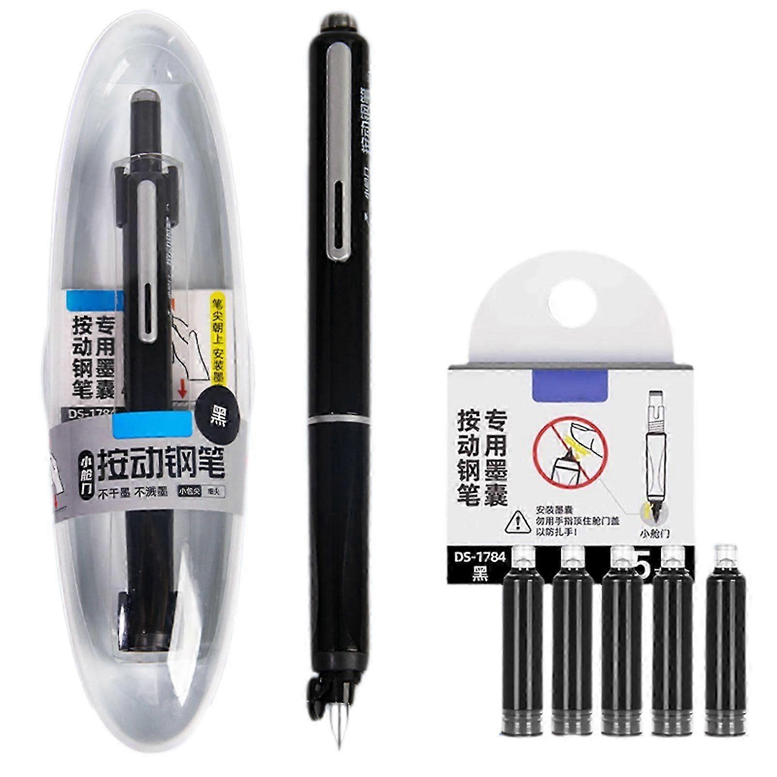 Retractable Fountain Pen with Fine Nib, Refillable Ink Cartridges for Calligraphy, Journaling, and Daily Use, Perfect Gift for Students