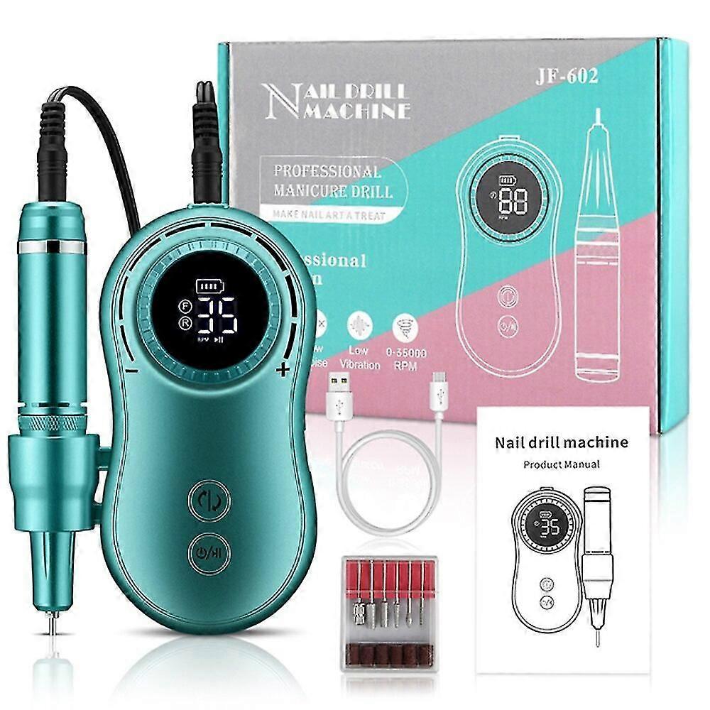 Cordless Nails File Lcd Display Electric Nail Drill Machine 35000rpm Professional Manicure Pedicure Tools E File Nail Equipment