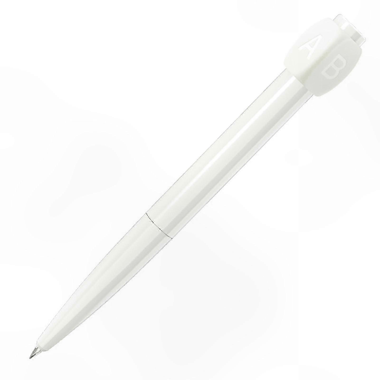 White Ballpoint Pen with Rotating Cap and Fidget Spinner Functionality