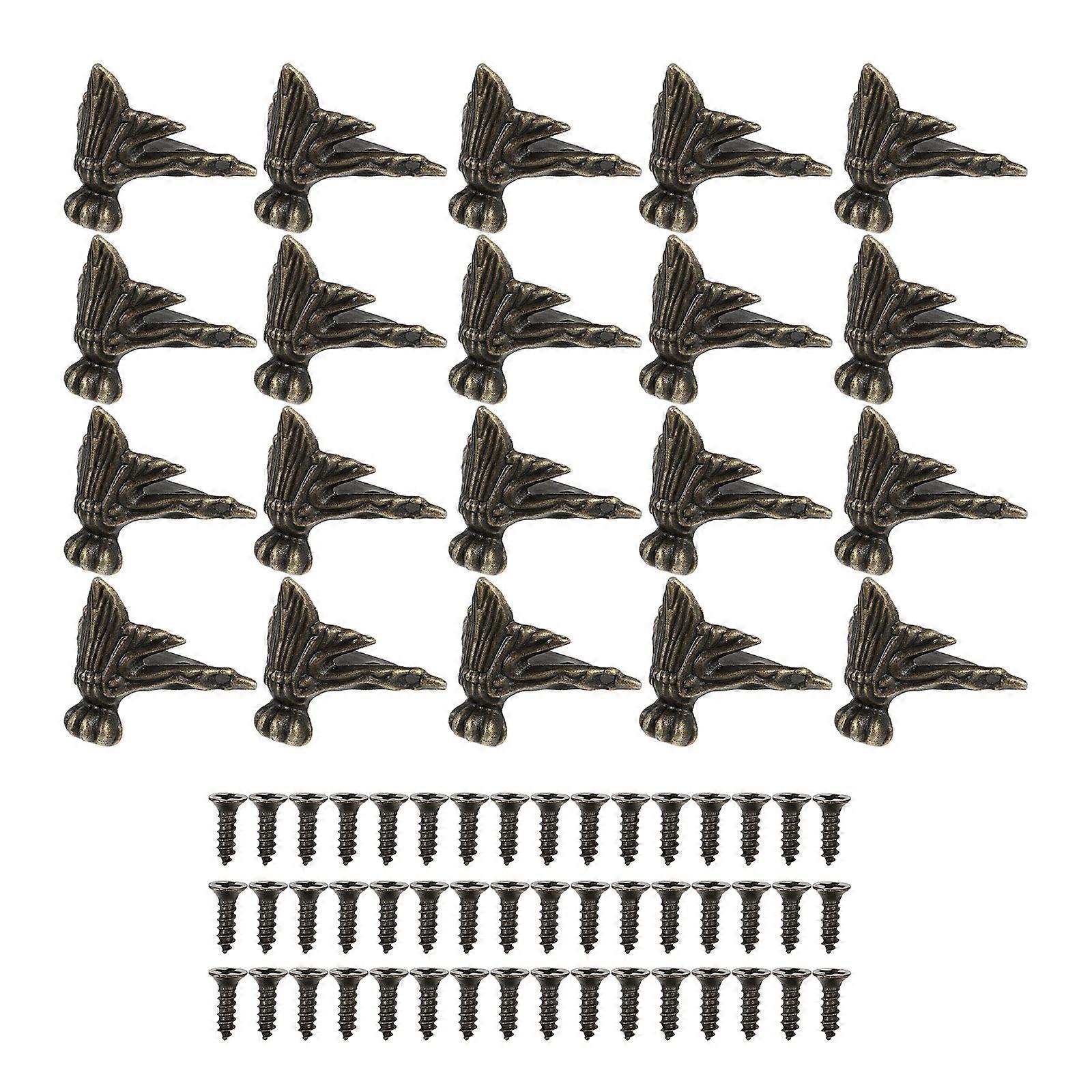 20Set Metal Box Feet Corner Legs For Wooden Crates Home Decoration Square Raise Height