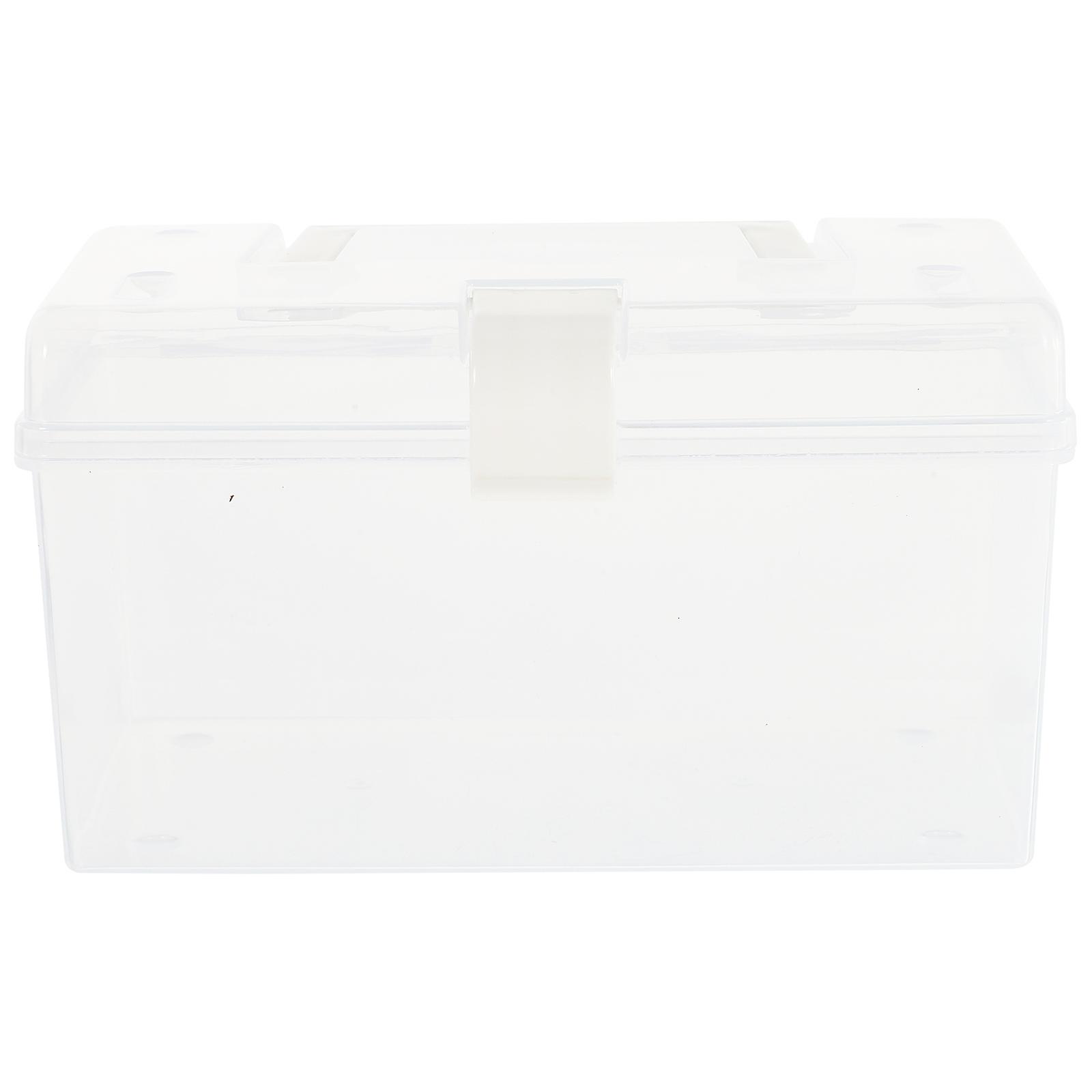 Portable Household Box with Handle for Storage Made of Durable PP Material Transparent Large Capacity