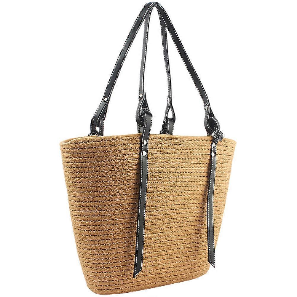Woven Shoulder Bag, Large Capacity Travel Tote for Beach, Shopping & Daily Use, Versatile Decorative Handheld Bag for Friends