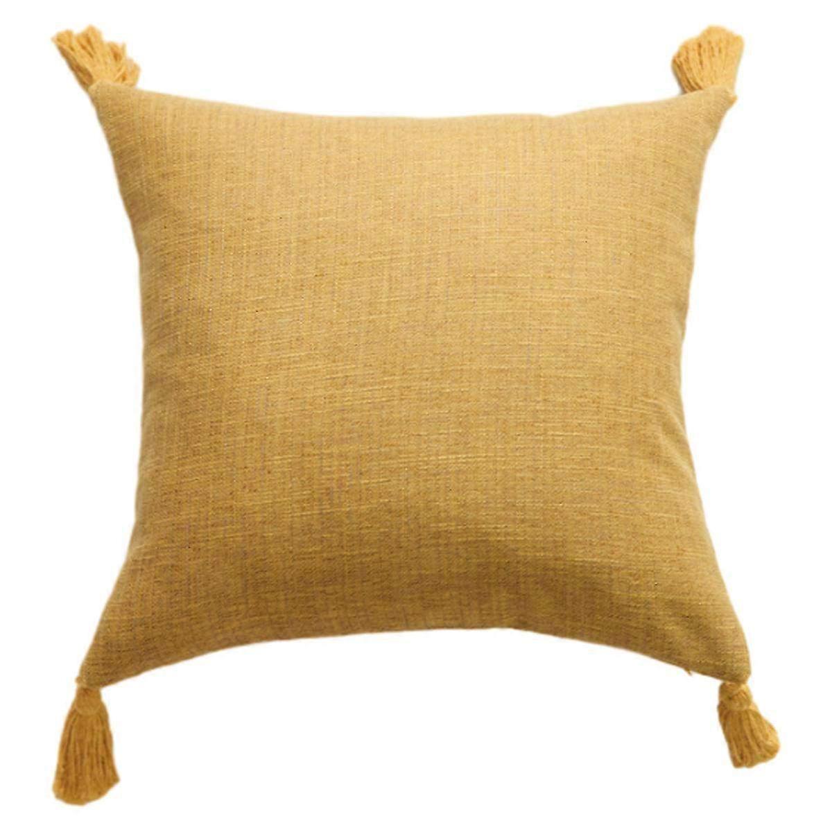 Stylish Linen Pillow Covers with Tassels - Decorative Cushion Covers for Bed & Sofa, Perfect for Home Decor