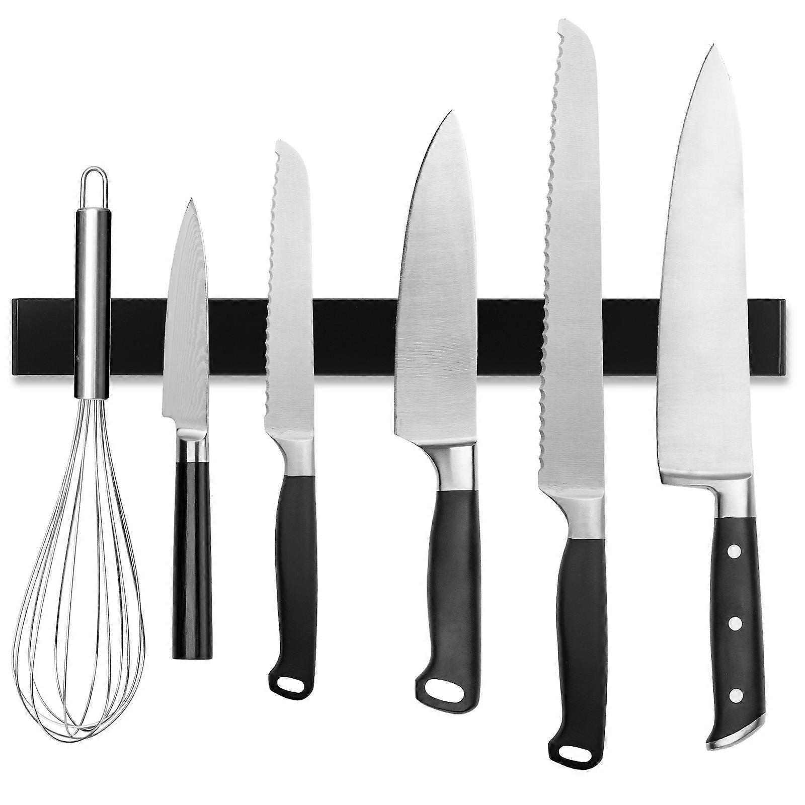 Wall-mounted No-drill Magnetic Knife Holder Black 40cm